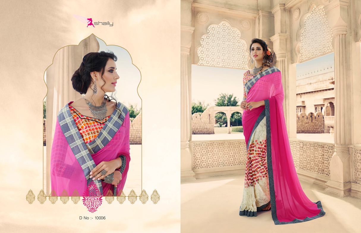 Mahendi By Shaily 10001 To 10012 Series Indian Traditional Wear Collection Beautiful Stylish Fancy Colorful Party Wear & Occasional Wear Georgette Printed Sarees At Wholesale Price