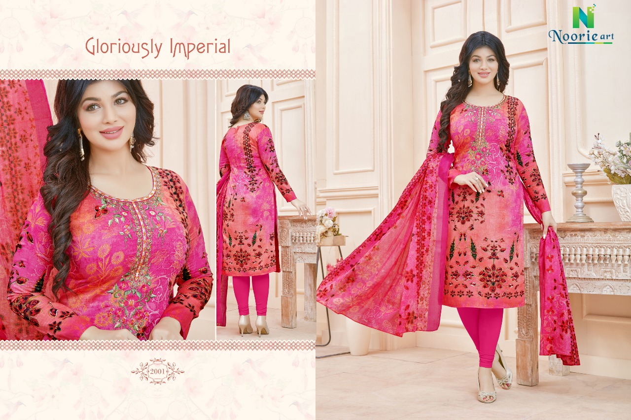 Maheera Vol-2 By Noorie Art 2001 To 2009 Series Designer Beautiful Stylish Fancy Colorful Party Wear & Ethnic Wear Cotton Satin Printed Dresses At Wholesale Price