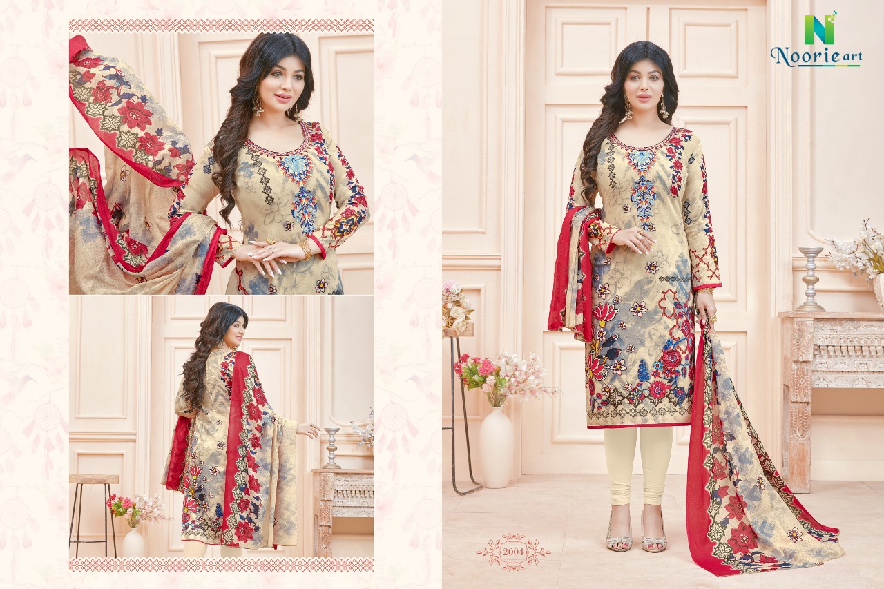 Maheera Vol-2 By Noorie Art 2001 To 2009 Series Designer Beautiful Stylish Fancy Colorful Party Wear & Ethnic Wear Cotton Satin Printed Dresses At Wholesale Price