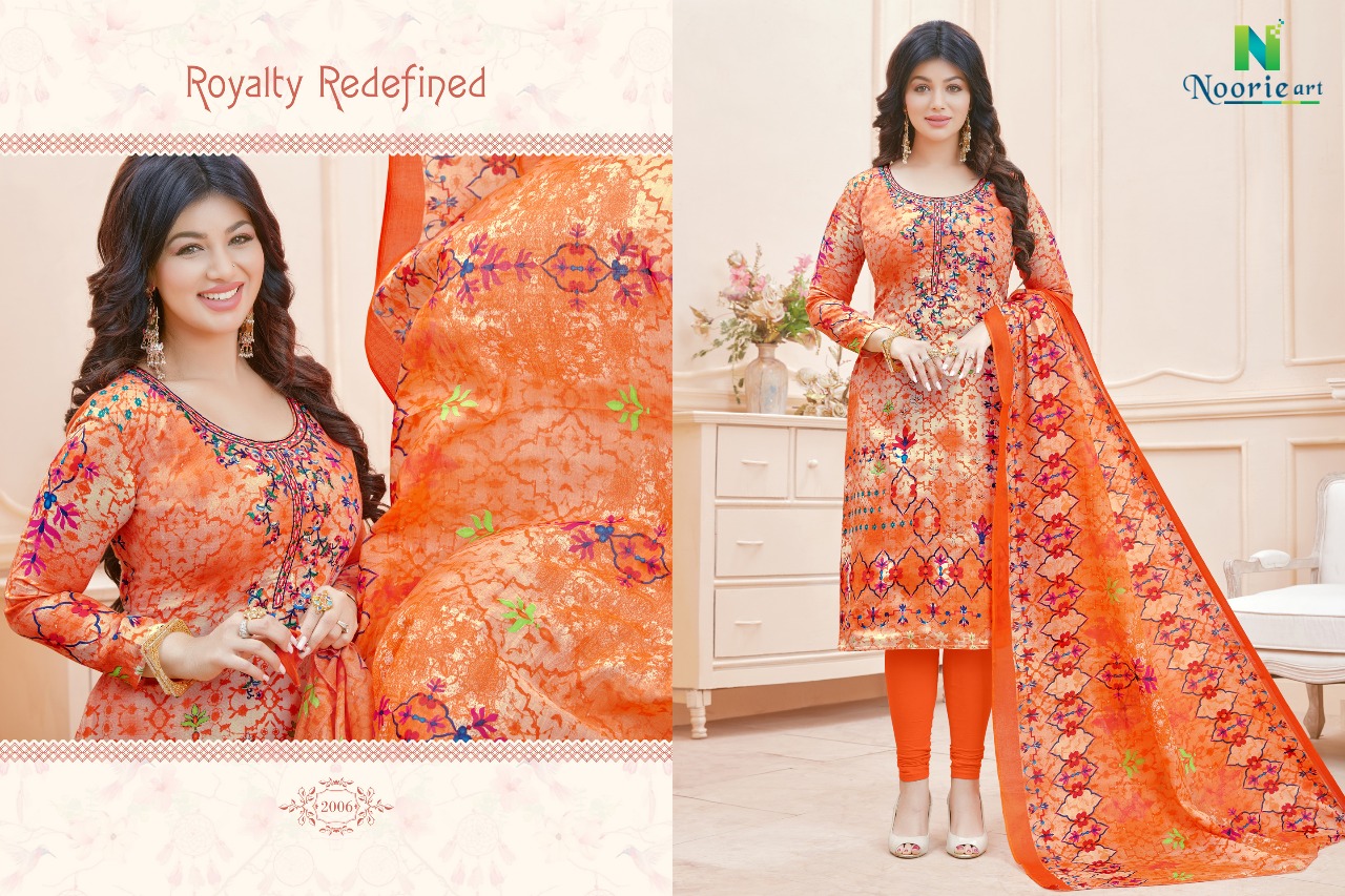 Maheera Vol-2 By Noorie Art 2001 To 2009 Series Designer Beautiful Stylish Fancy Colorful Party Wear & Ethnic Wear Cotton Satin Printed Dresses At Wholesale Price