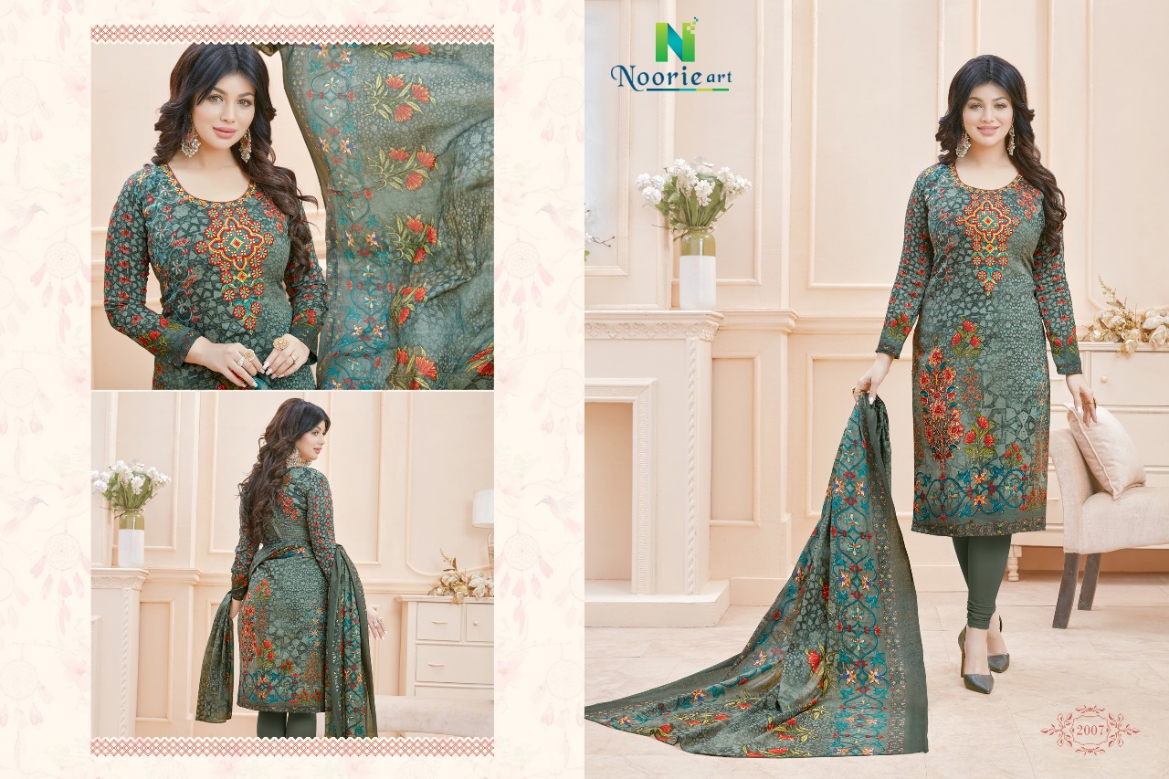 Maheera Vol-2 By Noorie Art 2001 To 2009 Series Designer Beautiful Stylish Fancy Colorful Party Wear & Ethnic Wear Cotton Satin Printed Dresses At Wholesale Price