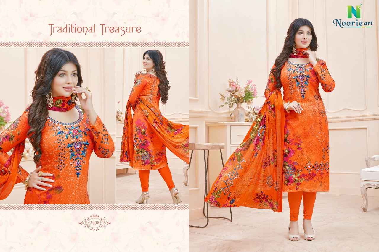 Maheera Vol-2 By Noorie Art 2001 To 2009 Series Designer Beautiful Stylish Fancy Colorful Party Wear & Ethnic Wear Cotton Satin Printed Dresses At Wholesale Price