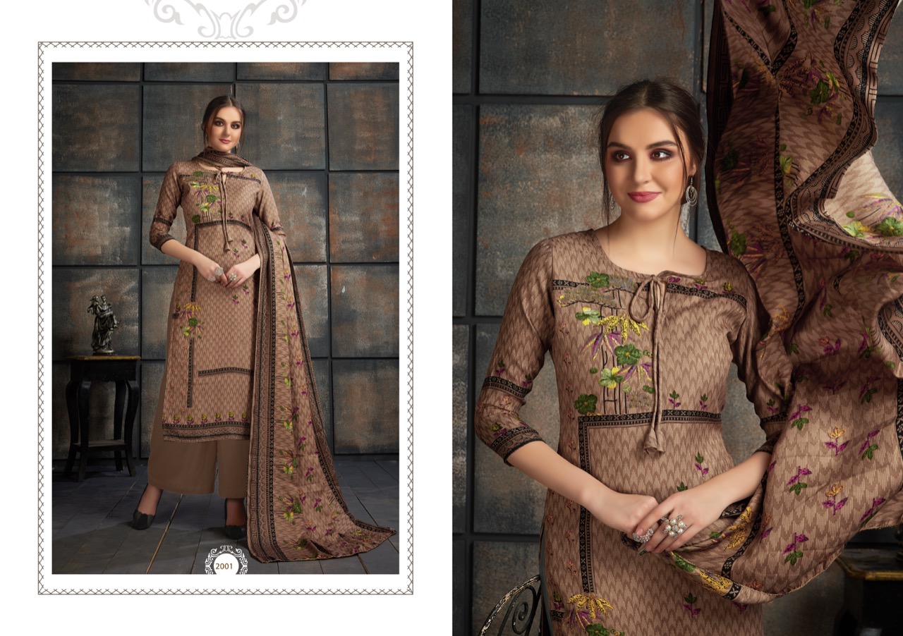 Maheera By Shri Vijay 1001 To 1010 Series Beautiful Pashmina Suits Stylish Fancy Colorful Winter Wear & Ethnic Wear Pure Pashmina Dobby Embroidered Dresses At Wholesale Price