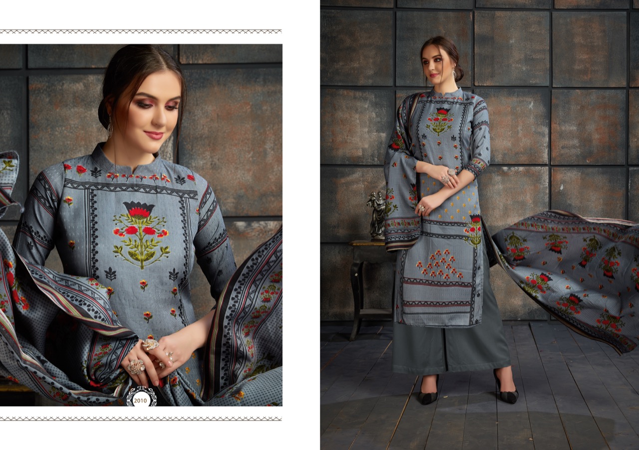 Maheera By Shri Vijay 1001 To 1010 Series Beautiful Pashmina Suits Stylish Fancy Colorful Winter Wear & Ethnic Wear Pure Pashmina Dobby Embroidered Dresses At Wholesale Price