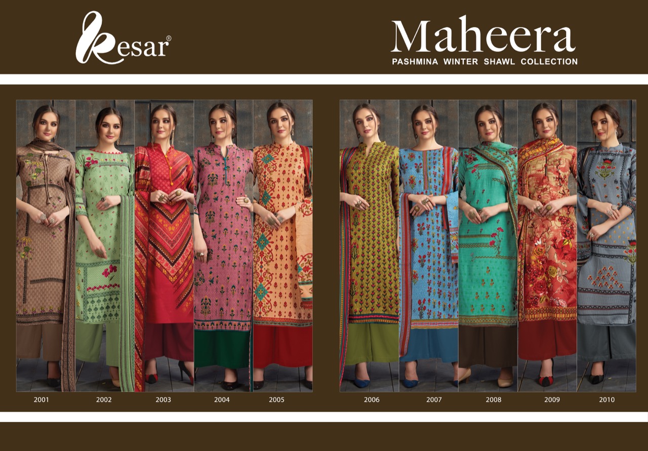 Maheera By Shri Vijay 1001 To 1010 Series Beautiful Pashmina Suits Stylish Fancy Colorful Winter Wear & Ethnic Wear Pure Pashmina Dobby Embroidered Dresses At Wholesale Price