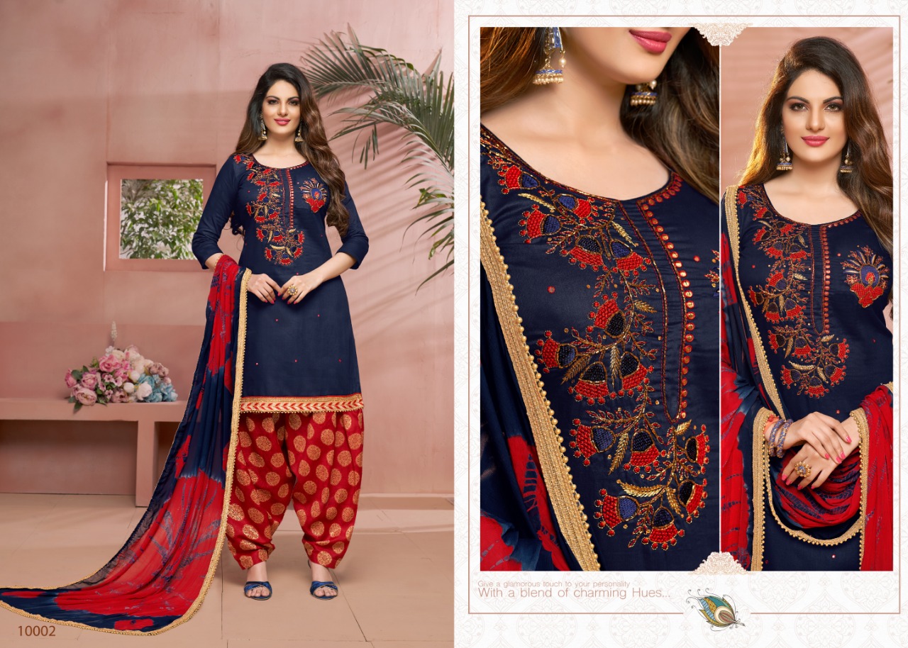 Mahek Vol-10 By Utsav Suits 10001 To 10006 Series Beautiful Suits Stylish Colorful Fancy Casual Wear & Ethnic Wear Glaze Cotton  Embroidery Work Dresses At Wholesale Price