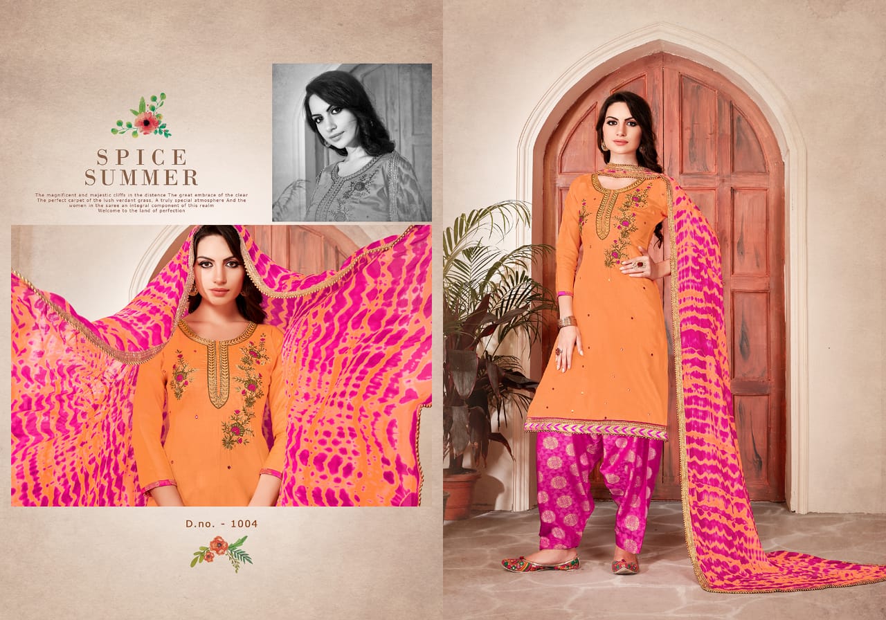 Mahek Vol-4 By Kalyan Prints 1001 To 1006 Series Patiyala Suits Beautiful Stylish Fancy Colorful Party Wear & Ethnic Wear Glaze Cotton Embroidered Dresses At Wholesale Price
