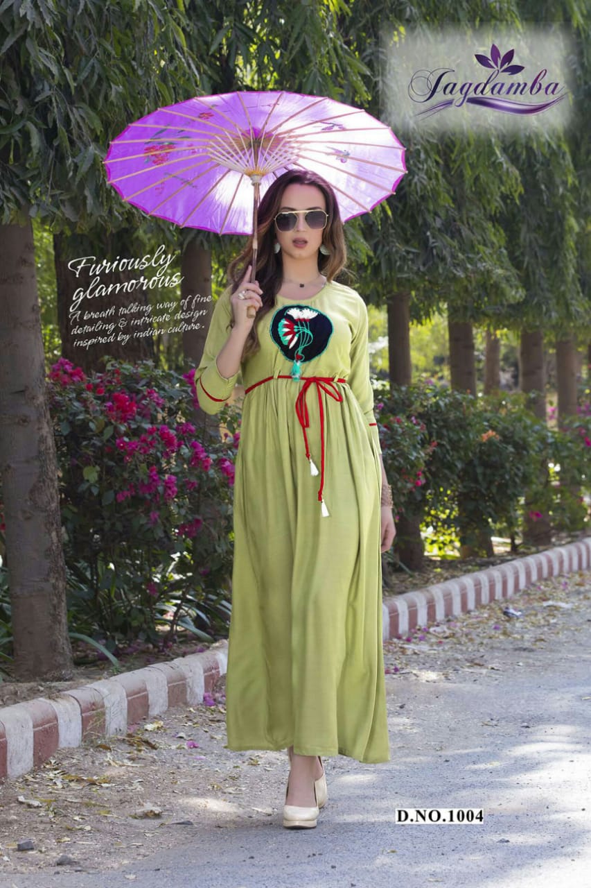 Mahekk Vol-2 By Jagdamba 1001 To 1010 Series Designer Beautiful Stylish Fancy Colorful Casual Wear & Ethnic Wear & Ready To Wear Rayon Printed Kurtis At Wholesale Price