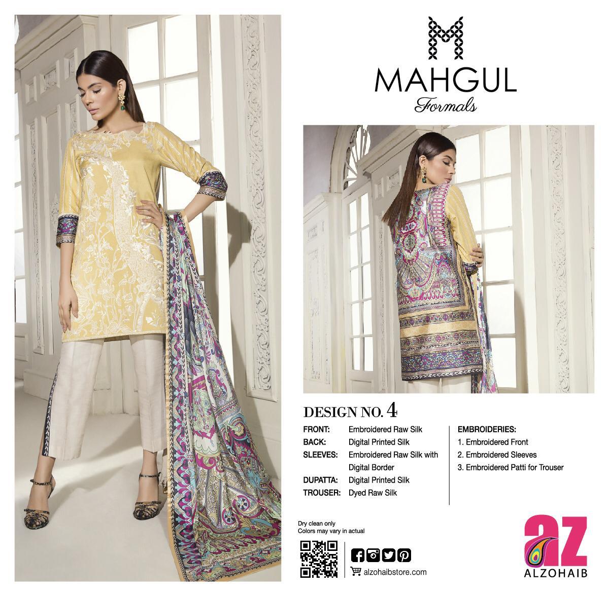 Mahgul Formals By Alzohaib 01 To 08 Series Designer Suits Bridal Collection Beautiful Stylish Fancy Colorful Party Wear & Occasional Wear Khadi Net/chiffon Embroidered Dresses At Wholesale Price