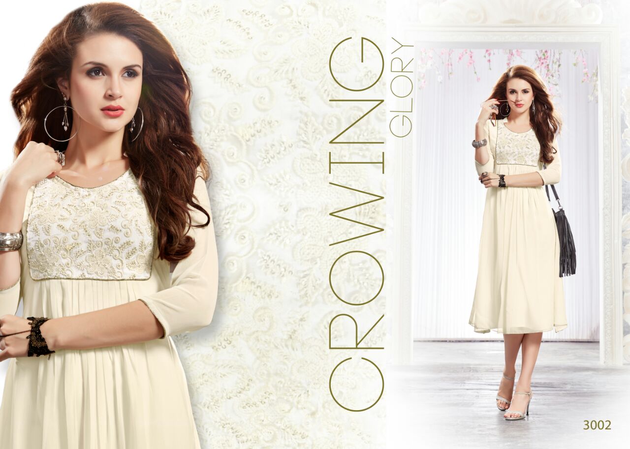 Mahira Vol-b By Kaamiri 3001 To 3008 Series Beautiful Stylish Colorful Fancy Casual Wear & Ethnic Wear Faux Georgette Kurtis At Wholesale Price