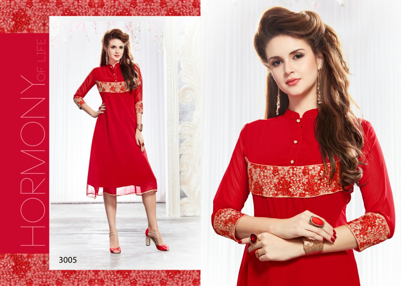 Mahira Vol-b By Kaamiri 3001 To 3008 Series Beautiful Stylish Colorful Fancy Casual Wear & Ethnic Wear Faux Georgette Kurtis At Wholesale Price