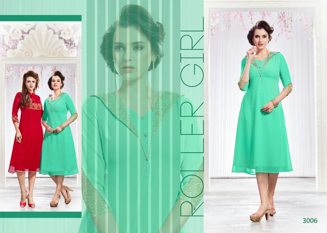 Mahira Vol-b By Kaamiri 3001 To 3008 Series Beautiful Stylish Colorful Fancy Casual Wear & Ethnic Wear Faux Georgette Kurtis At Wholesale Price