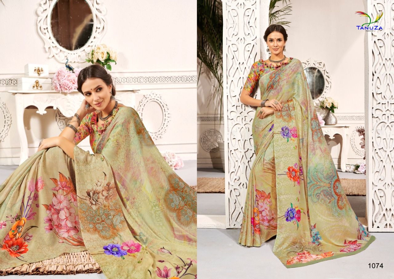 Mahira By Tanuza Fashion 1066 To 1076 Series Indian Traditional Wear Collection Beautiful Stylish Fancy Colorful Party Wear & Occasional Wear Kriva Silk Digital Printed Sarees At Wholesale Price