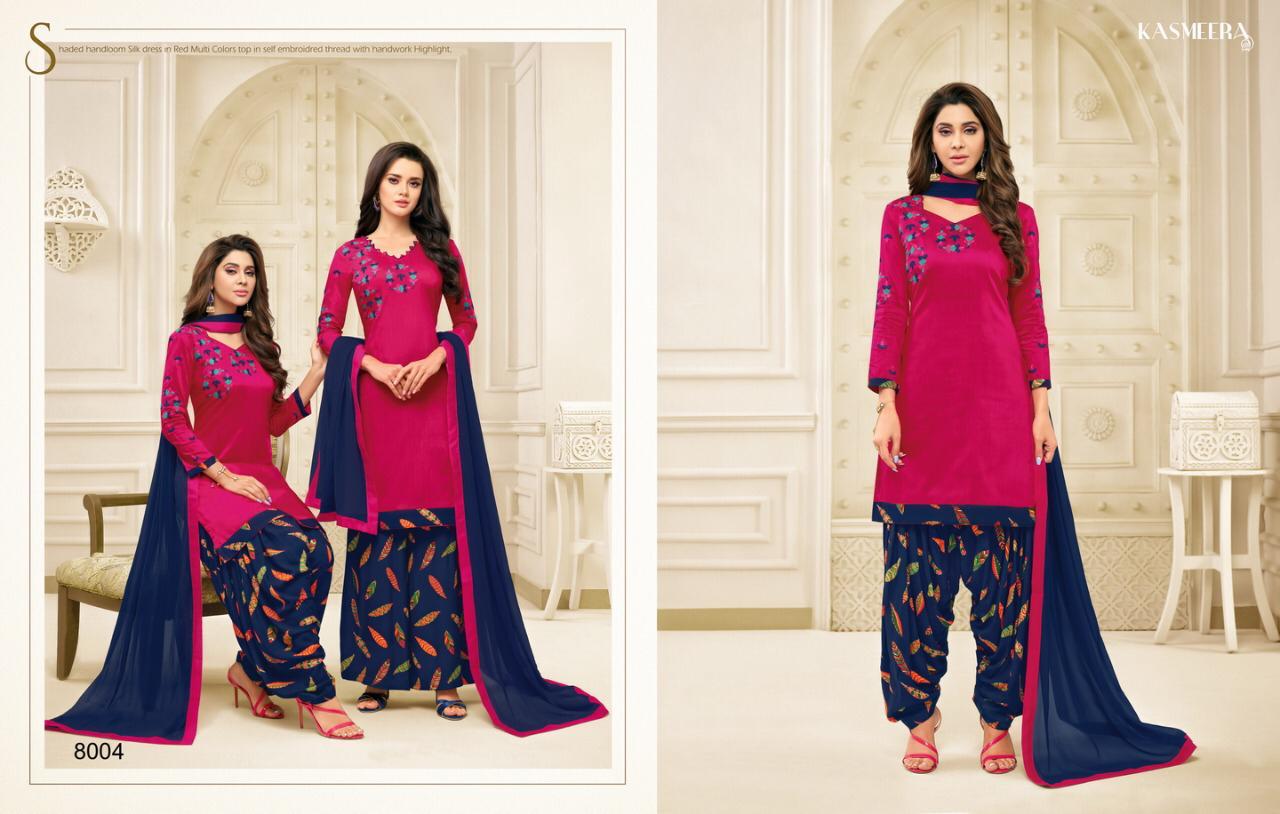 Mahreen Vol-2 By Kasmeera 8001 To 8008 Series Beautiful Suits Colorful Stylish Fancy Casual Wear & Ethnic Wear Long Slub Cotton Silk With Work Dresses At Wholesale Price