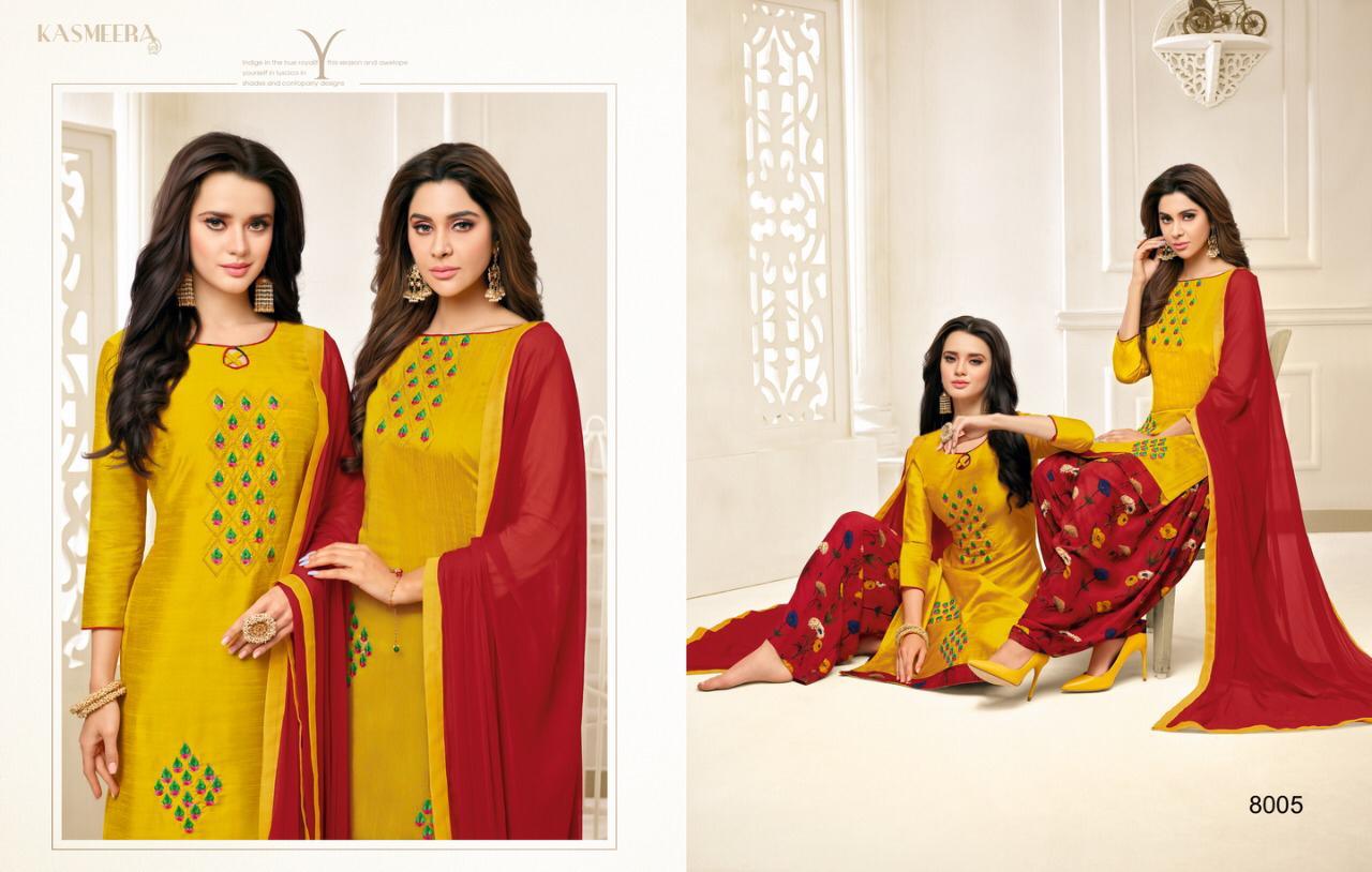 Mahreen Vol-2 By Kasmeera 8001 To 8008 Series Beautiful Suits Colorful Stylish Fancy Casual Wear & Ethnic Wear Long Slub Cotton Silk With Work Dresses At Wholesale Price