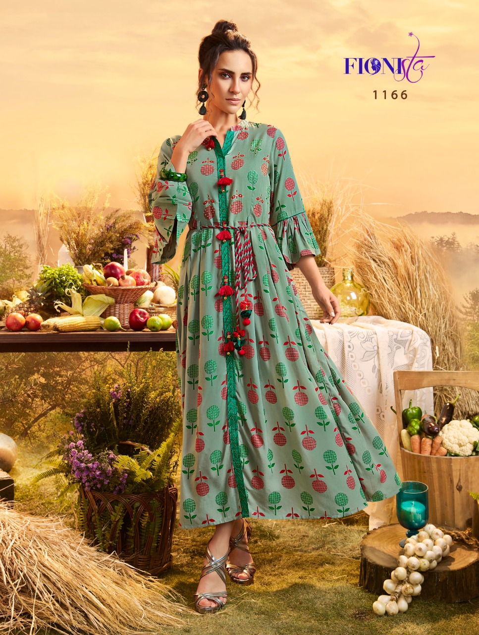 Maisie By Fionista 1161 To 1166 Series Beautiful Stylish Fancy Colorful Casual Wear & Ethnic Wear & Ready To Wear Cotton Base Fabric With Handwork Gown At Wholesale Price