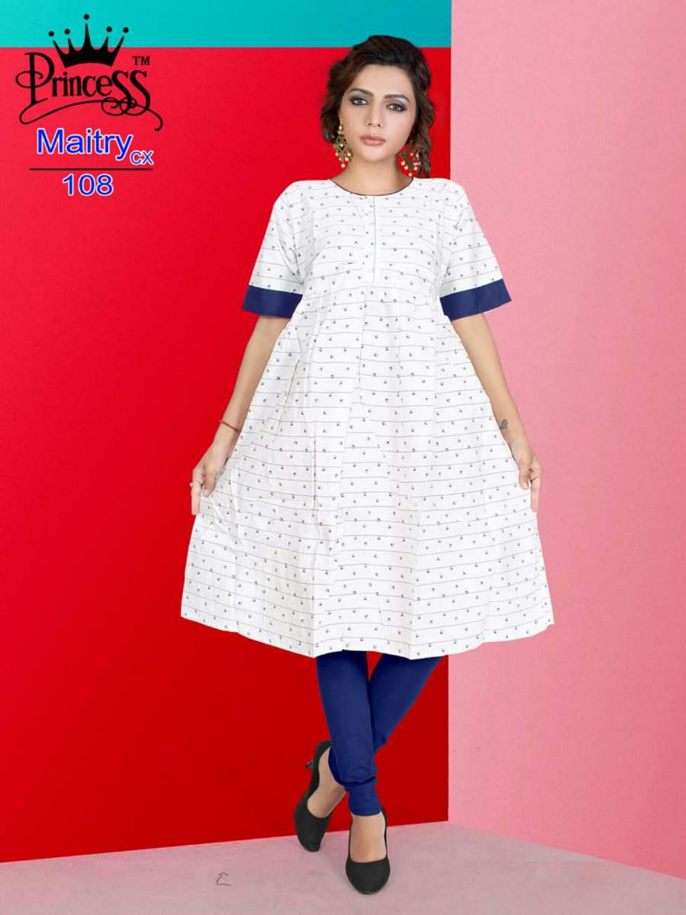 Maitry Cx By Princess 101 To 112 Series Beautiful Colorful Stylish Fancy Casual Wear & Ethnic Wear & Ready To Wear Cotton Denim Kurtis At Wholesale Price