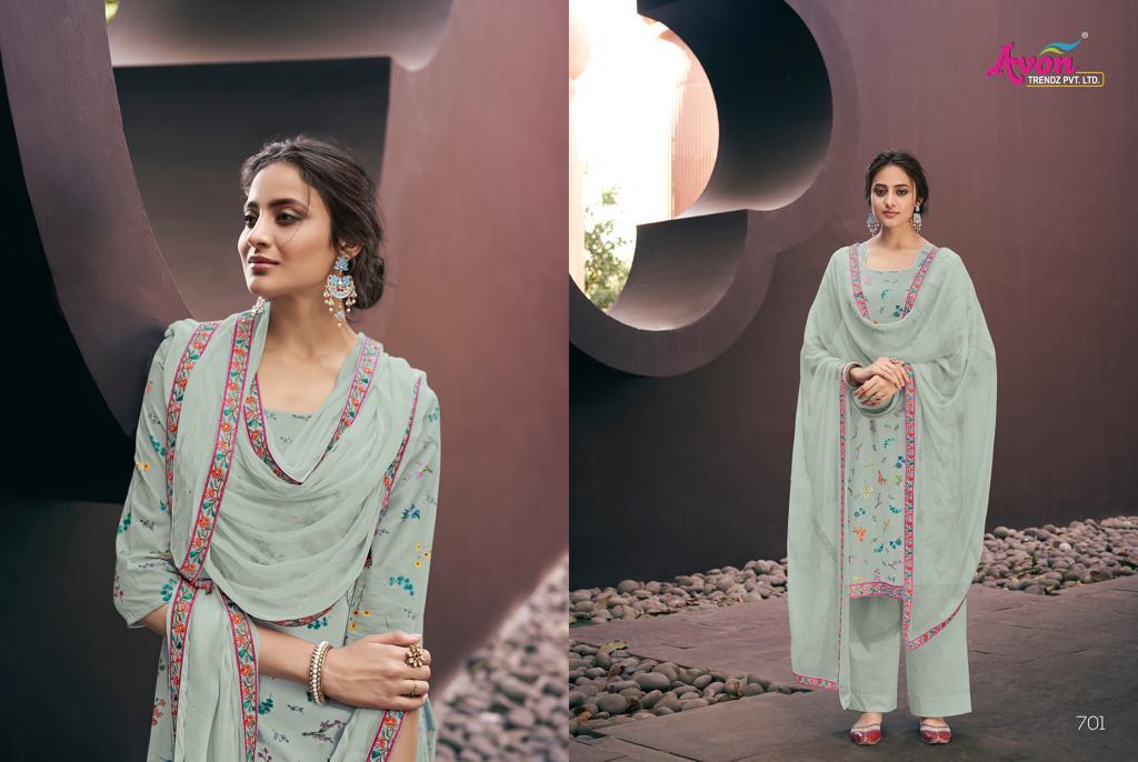 Malabar By Avon Trendz 701 To 707 Series Beautiful Suits Stylish Colorful Fancy Casual Wear & Ethnic Wear Cotton Lawn Digital With Embroidery Dresses At Wholesale Price