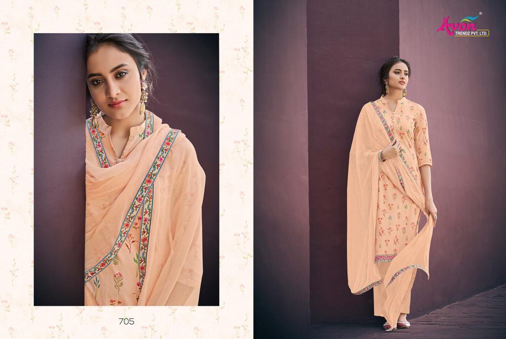 Malabar By Avon Trendz 701 To 707 Series Beautiful Suits Stylish Colorful Fancy Casual Wear & Ethnic Wear Cotton Lawn Digital With Embroidery Dresses At Wholesale Price