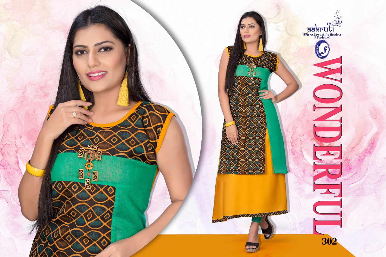Malaika By Aakruti 301 To 310 Series Beautiful Stylish Fancy Colorful Casual Wear & Ethnic Wear Collection Rayon Kurtis At Wholesale Price