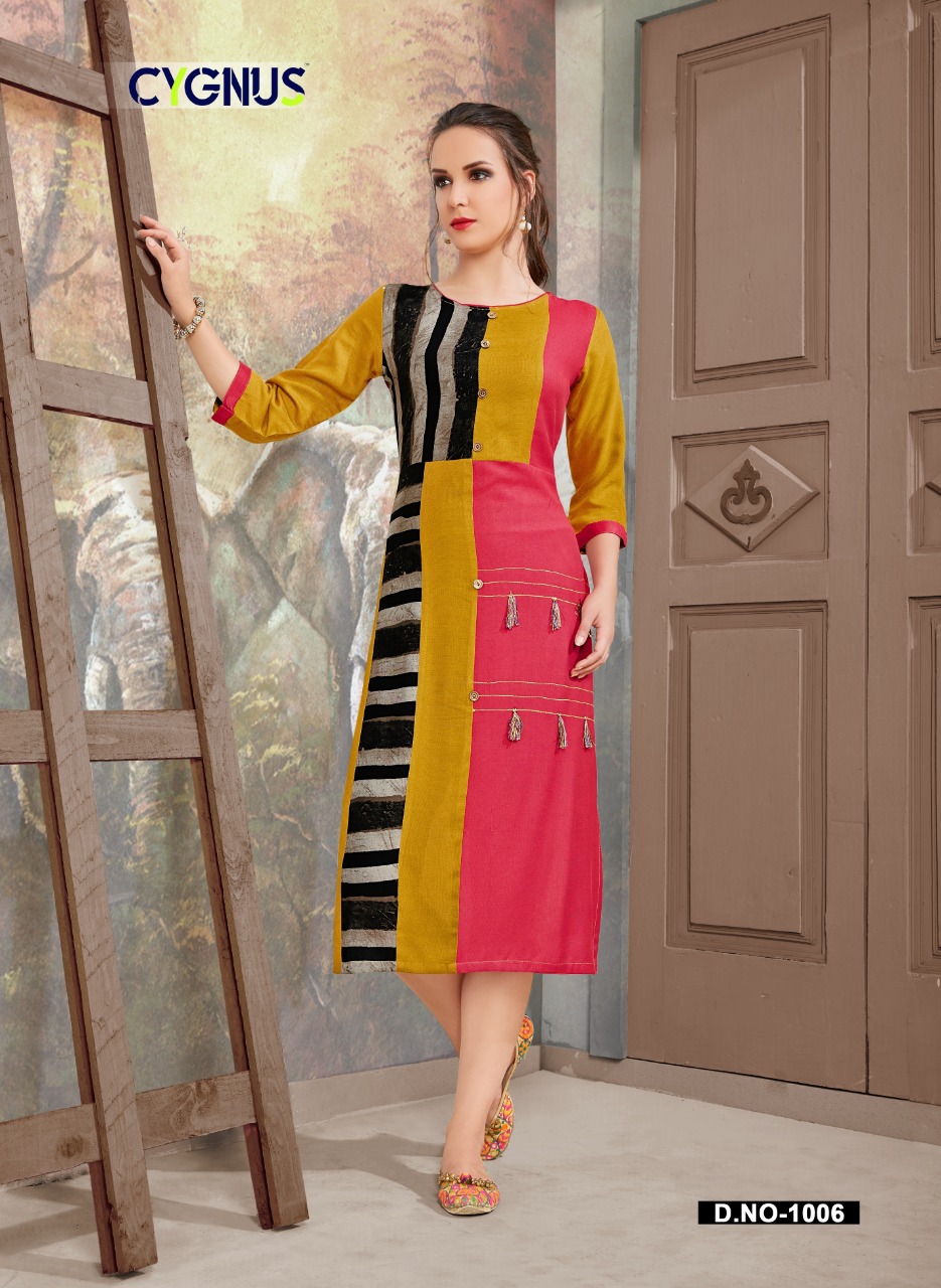 Manasa By Cygnus 1001 To 1008 Series Beautiful Colorful Stylish Fancy Casual Wear & Ethnic Wear & Ready To Wear Heavy Rayon Printed Kurtis At Wholesale Price