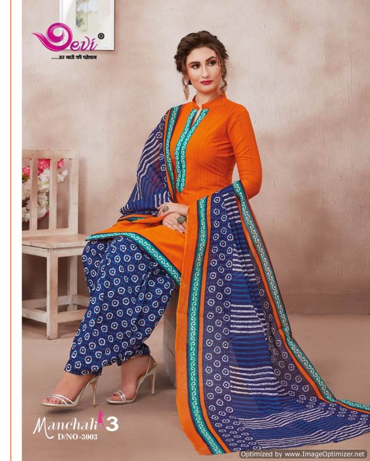 Manchali Vol-3 By Devi 3001 To 3012 Series Indian Traditional Wear Collection Beautiful Stylish Fancy Colorful Party Wear & Occasional Wear Cotton Printed Dress At Wholesale Price