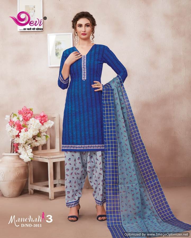 Manchali Vol-3 By Devi 3001 To 3012 Series Indian Traditional Wear Collection Beautiful Stylish Fancy Colorful Party Wear & Occasional Wear Cotton Printed Dress At Wholesale Price