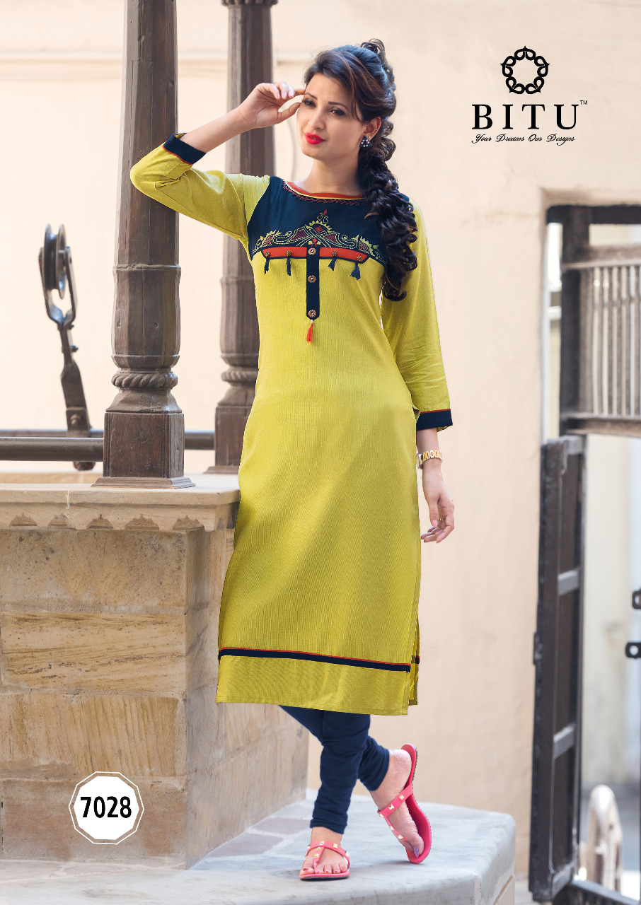 Mannat By Bitu 7023 To 7028 Series Beautiful Stylish Fancy Colorful Casual Wear & Ethnic Wear & Ready To Wear Rayon Kurtis At Wholesale Price