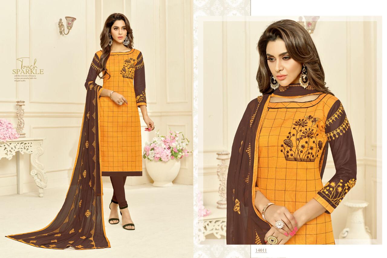 Mannat By Raghav Royals 14001 To 14012 Series Designer Suits Beautiful Stylish Fancy Colorful Party Wear & Occasional Wear South Silk Chekcs With Fancy Work Embroidery Dresses At Wholesale Price