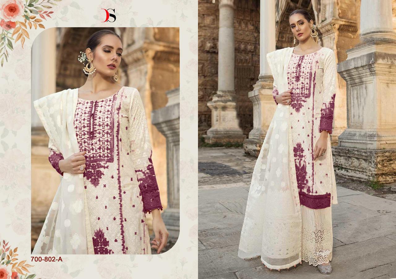 Maria B Lawn -19 Silver Vol-2 By Deepsy Suits 700-802-a To 700-802-f Series Beautiful Suits Stylish Colorful Fancy Casual Wear & Ethnic Wear Cotton Print With Self Embroidery Dresses At Wholesale Price