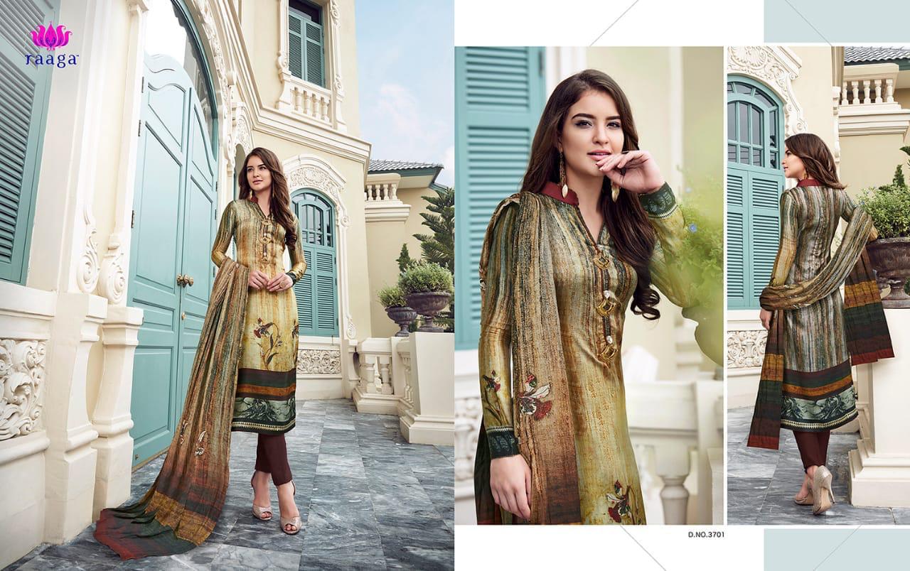 Marigold By Ragga 3701 To 3712 Series Beautiful Suits Stylish Fancy Colorful Casual Wear & Ethnic Wear Collection Georgette Satin Dresses At Wholesale Price