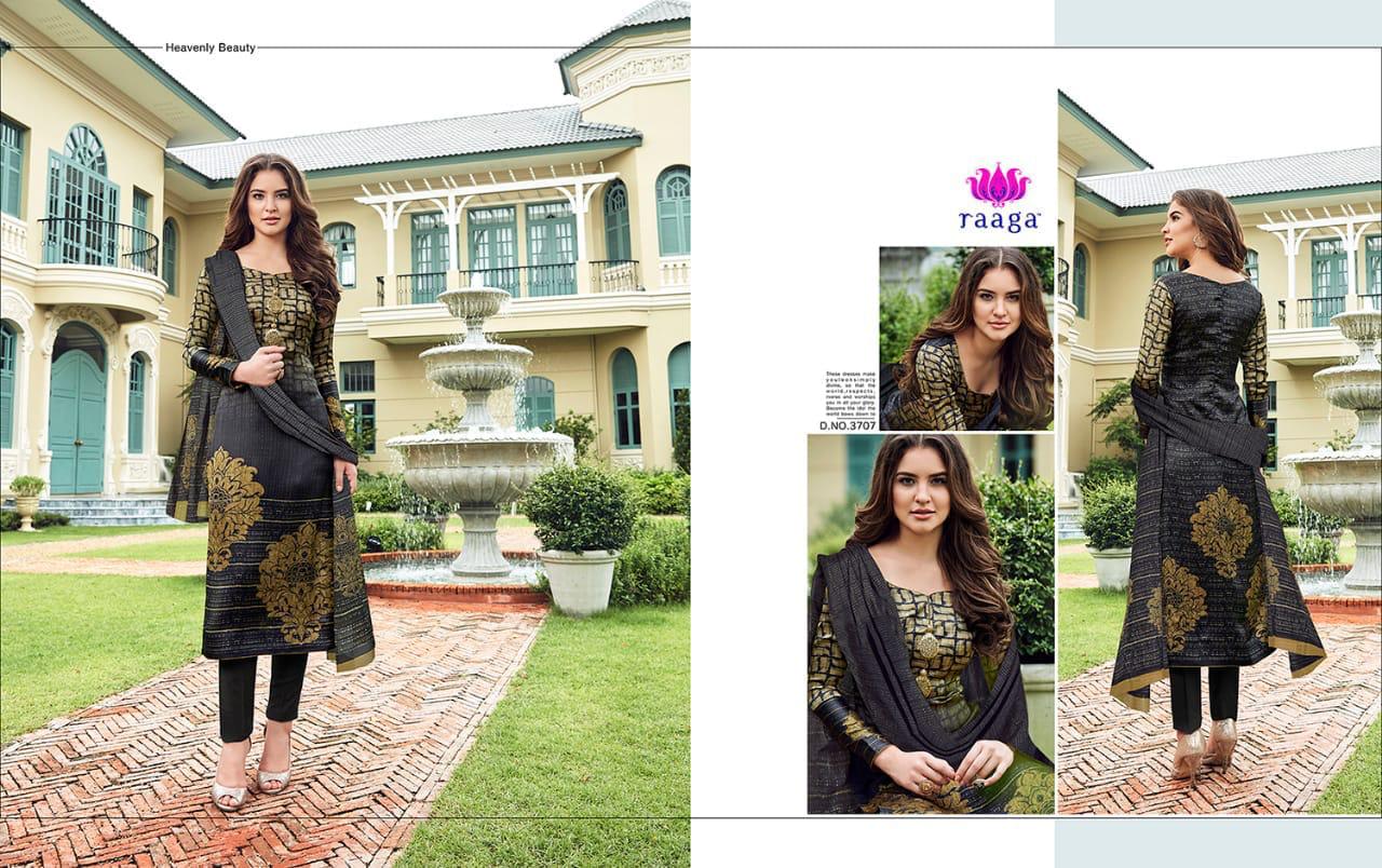 Marigold By Ragga 3701 To 3712 Series Beautiful Suits Stylish Fancy Colorful Casual Wear & Ethnic Wear Collection Georgette Satin Dresses At Wholesale Price