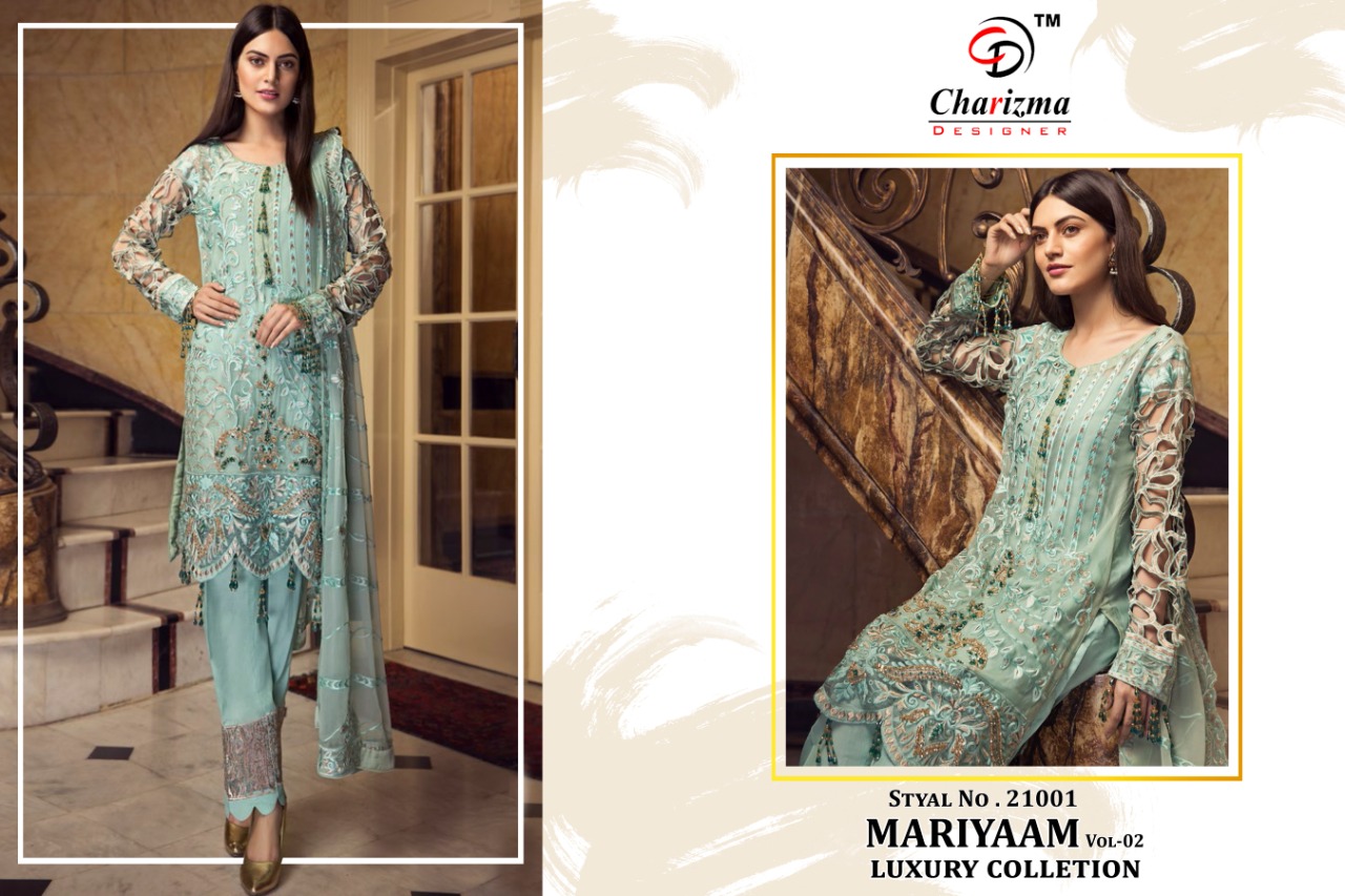 Mariyaa Luxury Collection Vol-2 By Charizma Designer 21001 To 21005 Series Pakistani Suits Beautiful Fancy Colorful Stylish Party Wear & Occasional Wear Faux Georgette With Embroidery Dresses At Wholesale Price