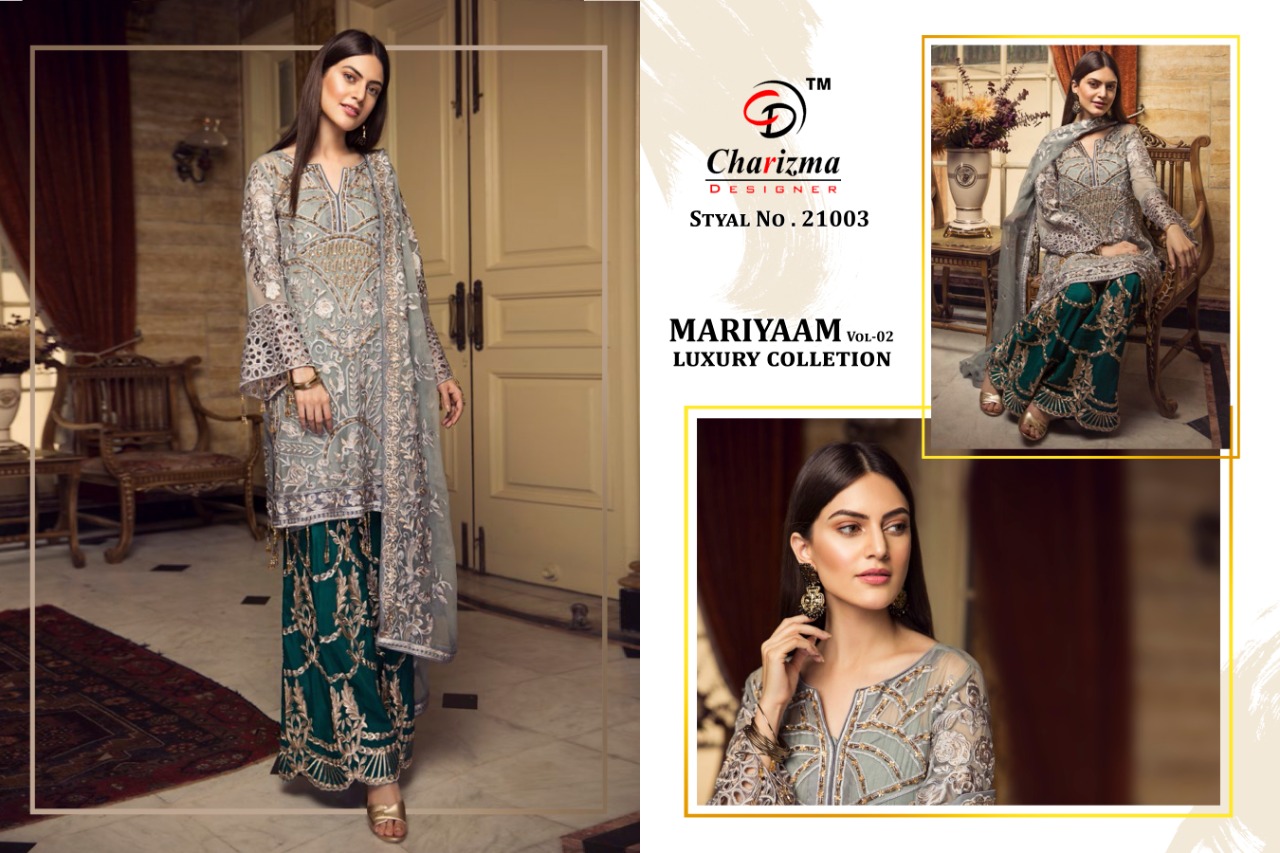Mariyaa Luxury Collection Vol-2 By Charizma Designer 21001 To 21005 Series Pakistani Suits Beautiful Fancy Colorful Stylish Party Wear & Occasional Wear Faux Georgette With Embroidery Dresses At Wholesale Price