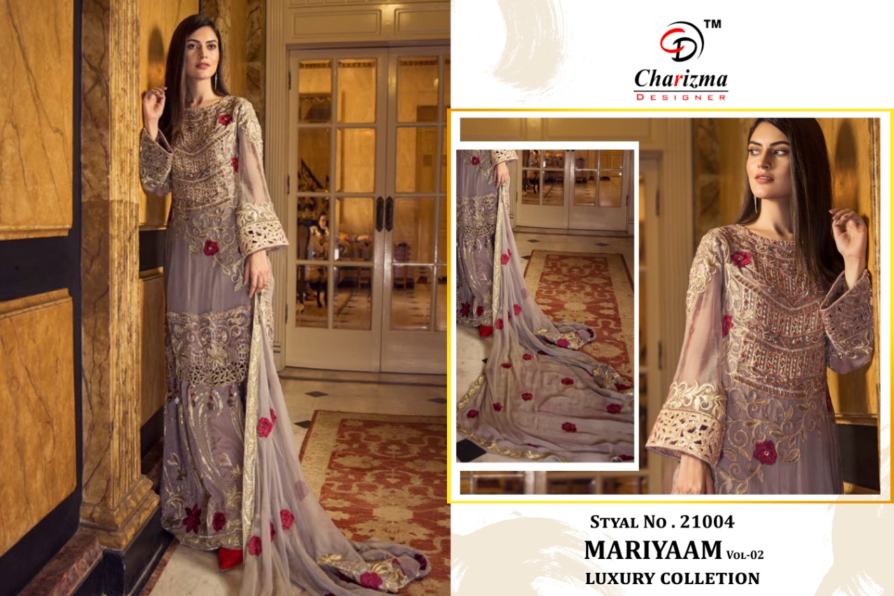 Mariyaa Luxury Collection Vol-2 By Charizma Designer 21001 To 21005 Series Pakistani Suits Beautiful Fancy Colorful Stylish Party Wear & Occasional Wear Faux Georgette With Embroidery Dresses At Wholesale Price