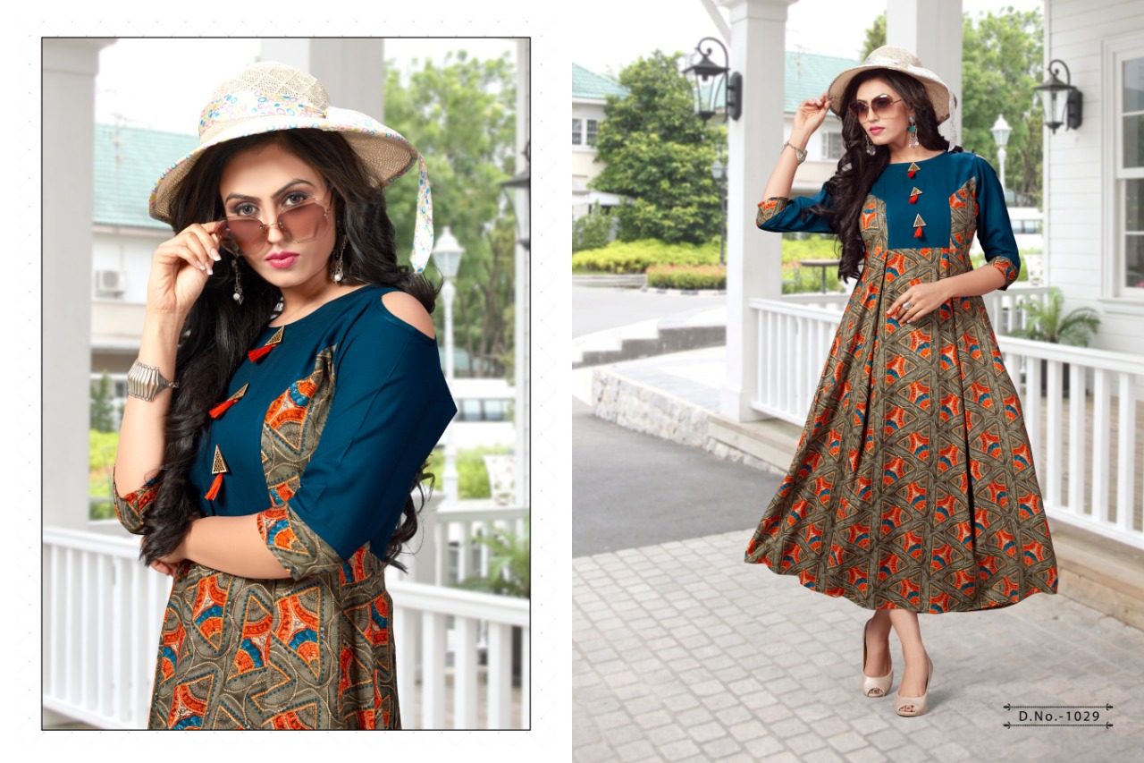 Marvella By Manya Designer 1025 To 1032 Series Beautiful Stylish Fancy Colorful Casual Wear & Ethnic Wear & Ready To Wear Rayon Printed Kurtis At Wholesale Price