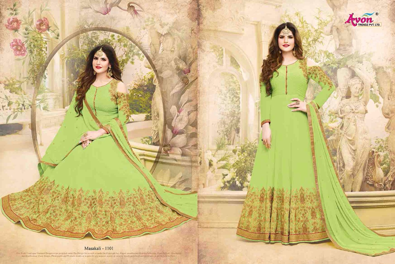 Masakali By  Avon Trendz 1101 To 1105 Designer Anarkali Suits Wedding Collection Beautiful Stylish Fancy Colorful Party Wear & Occasional Wear Georgette With Embroidery Dresses At Wholesale Price