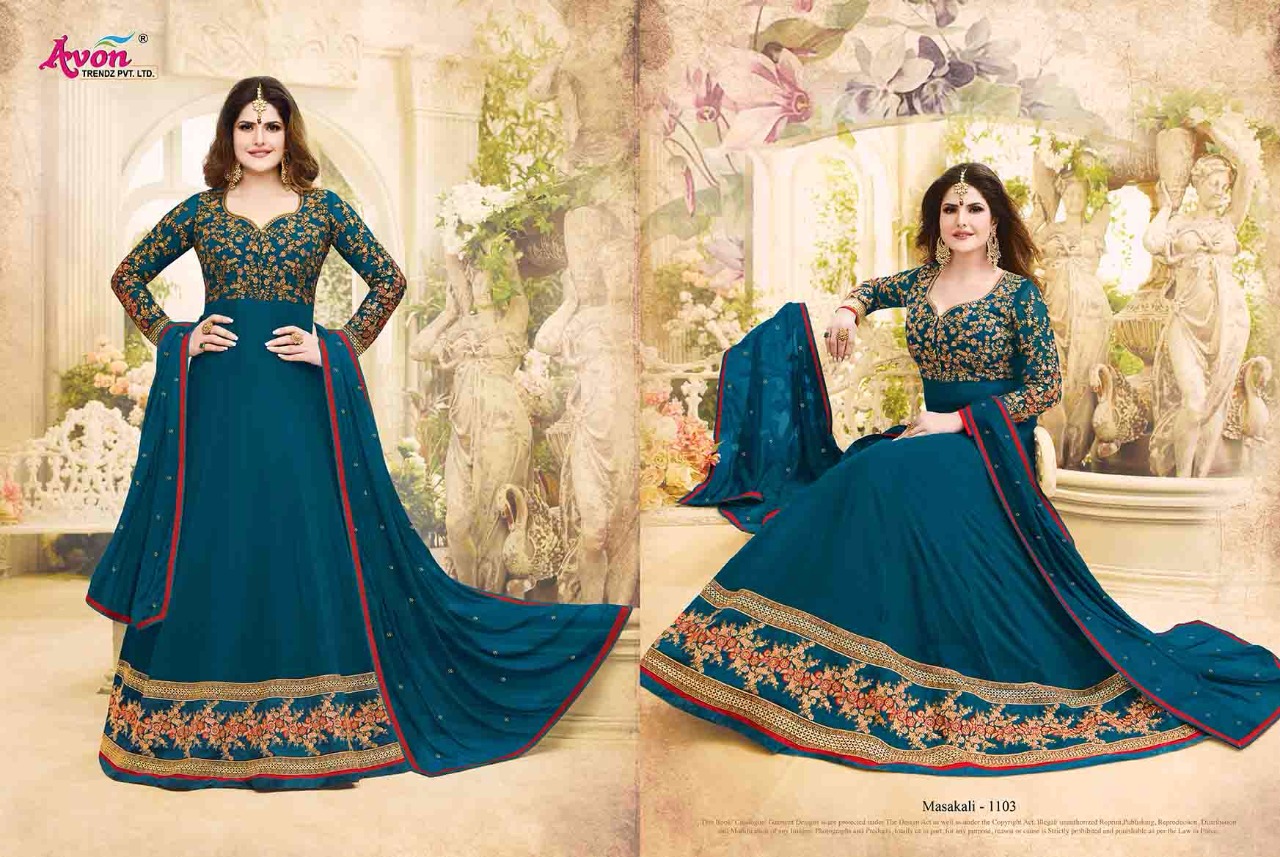 Masakali By  Avon Trendz 1101 To 1105 Designer Anarkali Suits Wedding Collection Beautiful Stylish Fancy Colorful Party Wear & Occasional Wear Georgette With Embroidery Dresses At Wholesale Price