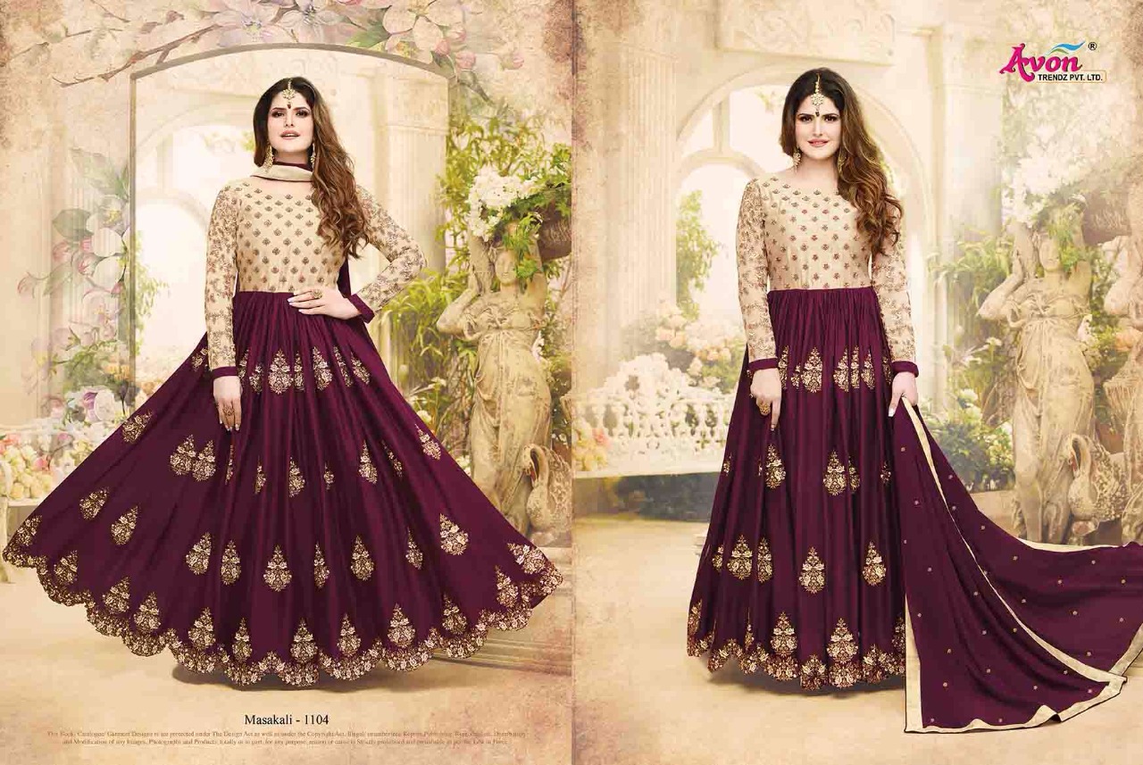 Masakali By  Avon Trendz 1101 To 1105 Designer Anarkali Suits Wedding Collection Beautiful Stylish Fancy Colorful Party Wear & Occasional Wear Georgette With Embroidery Dresses At Wholesale Price