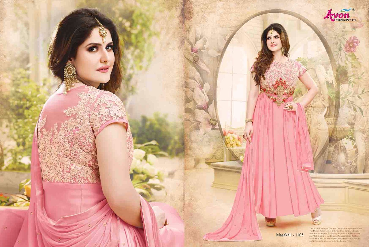 Masakali By  Avon Trendz 1101 To 1105 Designer Anarkali Suits Wedding Collection Beautiful Stylish Fancy Colorful Party Wear & Occasional Wear Georgette With Embroidery Dresses At Wholesale Price