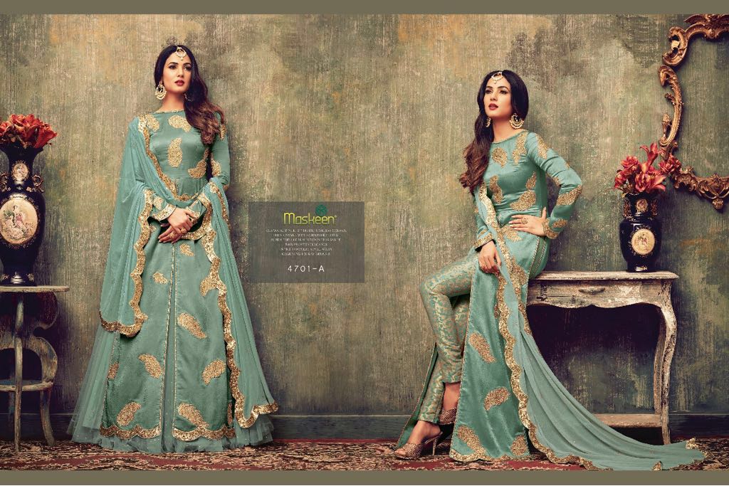 Maskeen 4701 Colors By Maisha 4701 To 4701-c Series Designer Wedding Collection Beautiful Stylish Fancy Colorful Party Wear & Occasional Wear Rangoli/ Net Dresses At Wholesale Price
