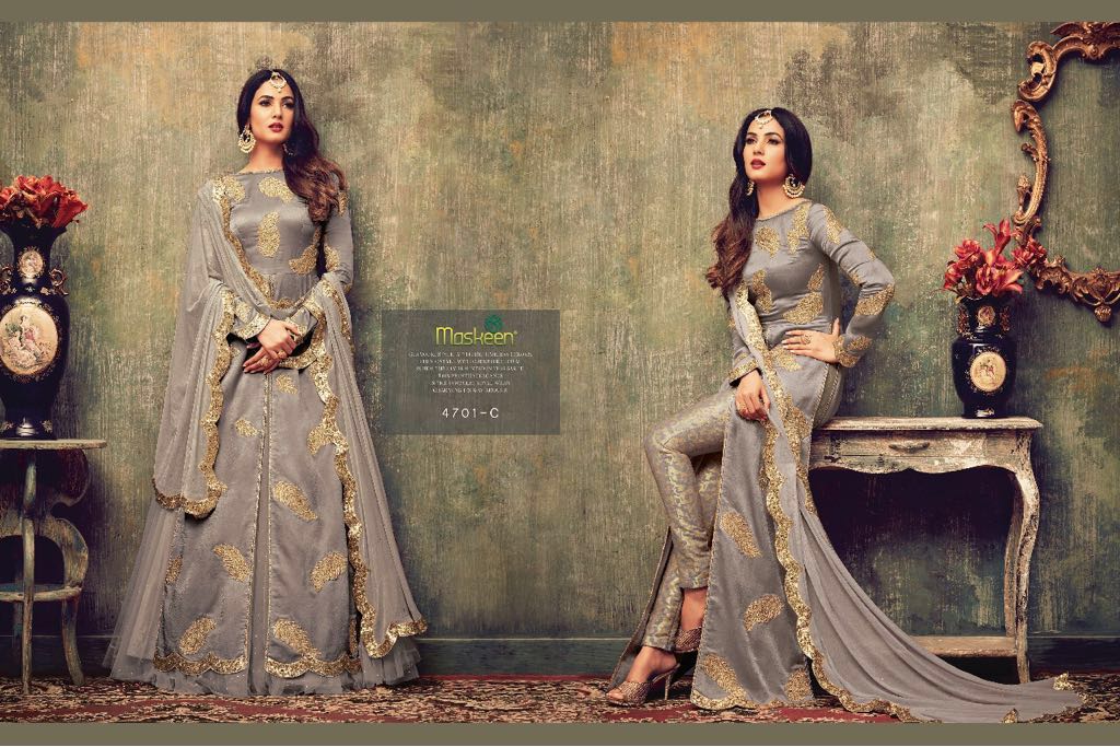Maskeen 4701 Colors By Maisha 4701 To 4701-c Series Designer Wedding Collection Beautiful Stylish Fancy Colorful Party Wear & Occasional Wear Rangoli/ Net Dresses At Wholesale Price