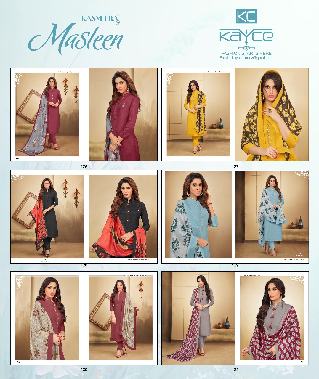 Musleen By Kayce Trendz 126 To 131 Series Beautiful Stylish Fancy Colorful Party Wear & Ethnic Wear Collection Pure Muslin Dresses At Wholesale Price