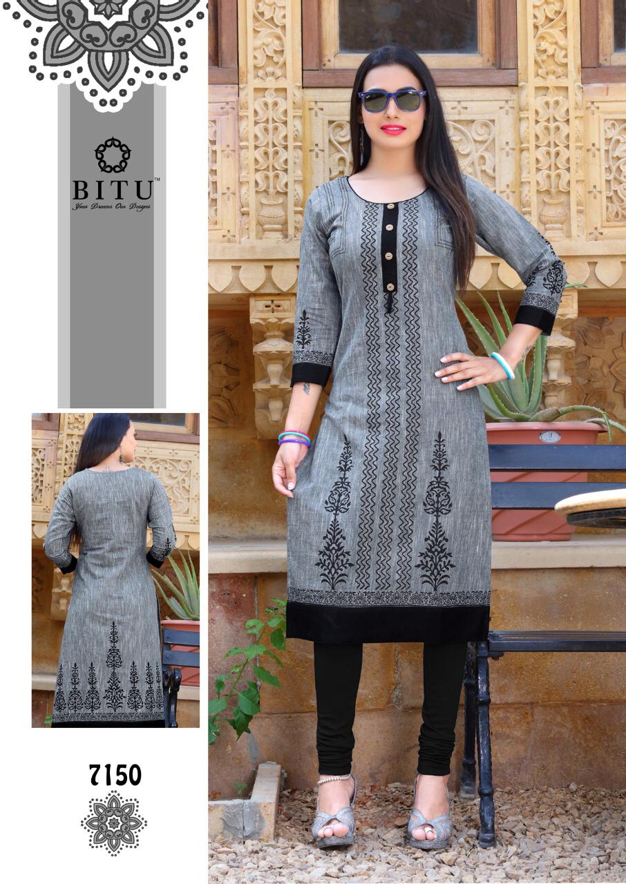 Mastani By Bitu 7147 To 7154 Series Beautiful Stylish Fancy Colorful Casual Wear & Ethnic Wear & Ready To Wear Rayon Khadi Printed Kurtis At Wholesale Price