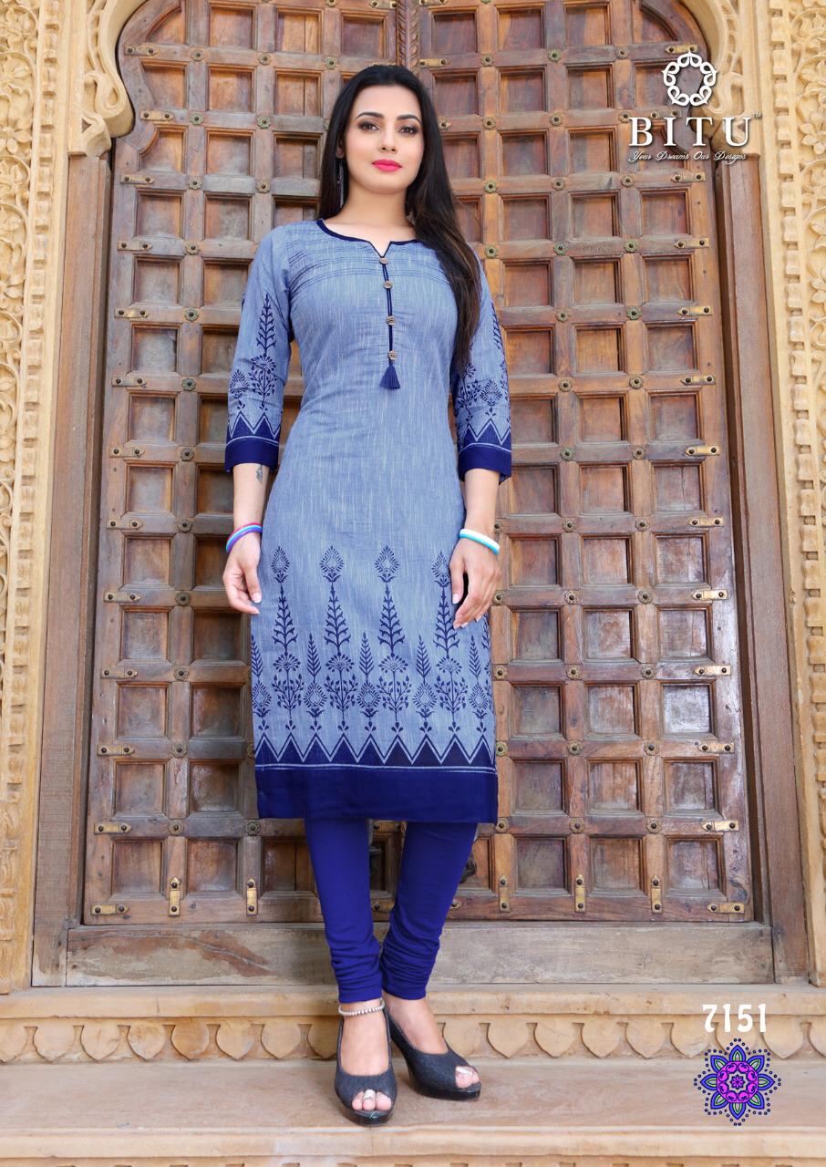 Mastani By Bitu 7147 To 7154 Series Beautiful Stylish Fancy Colorful Casual Wear & Ethnic Wear & Ready To Wear Rayon Khadi Printed Kurtis At Wholesale Price