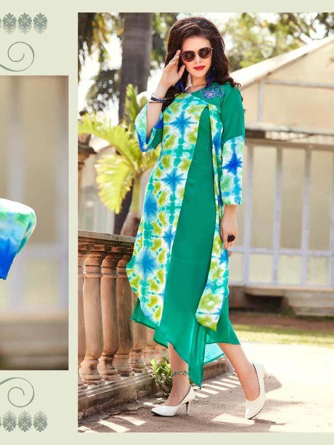 Meem Vol-7 By The Designer 7001 To 7006 Series Designer Beautiful Stylish Fancy Colorful Party Wear & Ethnic Wear Georgette Printed Kurtis At Wholesale Price