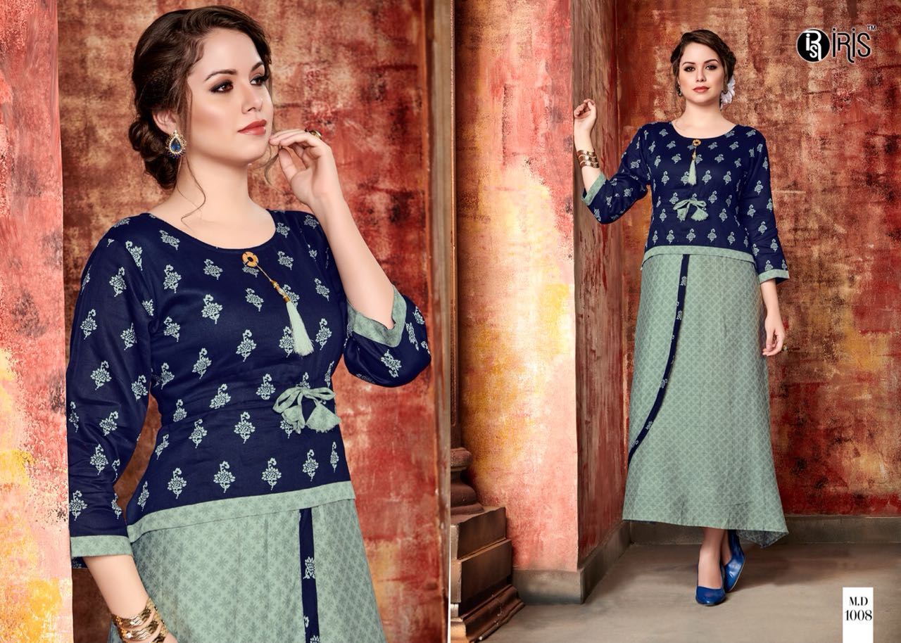 Meera By Iris 1001 To 1008 Series Stylish Colorful Fancy Beautiful Casual Wear & Ethnic Wear Collection Glaze Cotton & Rayon Printed Kurtis At Wholesale Price