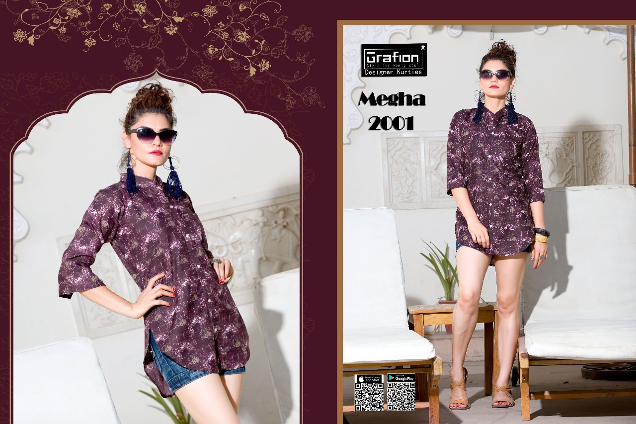 Megha By Grafion Kurtis 2001 To 2012 Series Beautiful Stylish Fancy Colorful Casual Wear & Ready To Wear & Ethnic Wear Cotton Kurtis At Wholesale Price