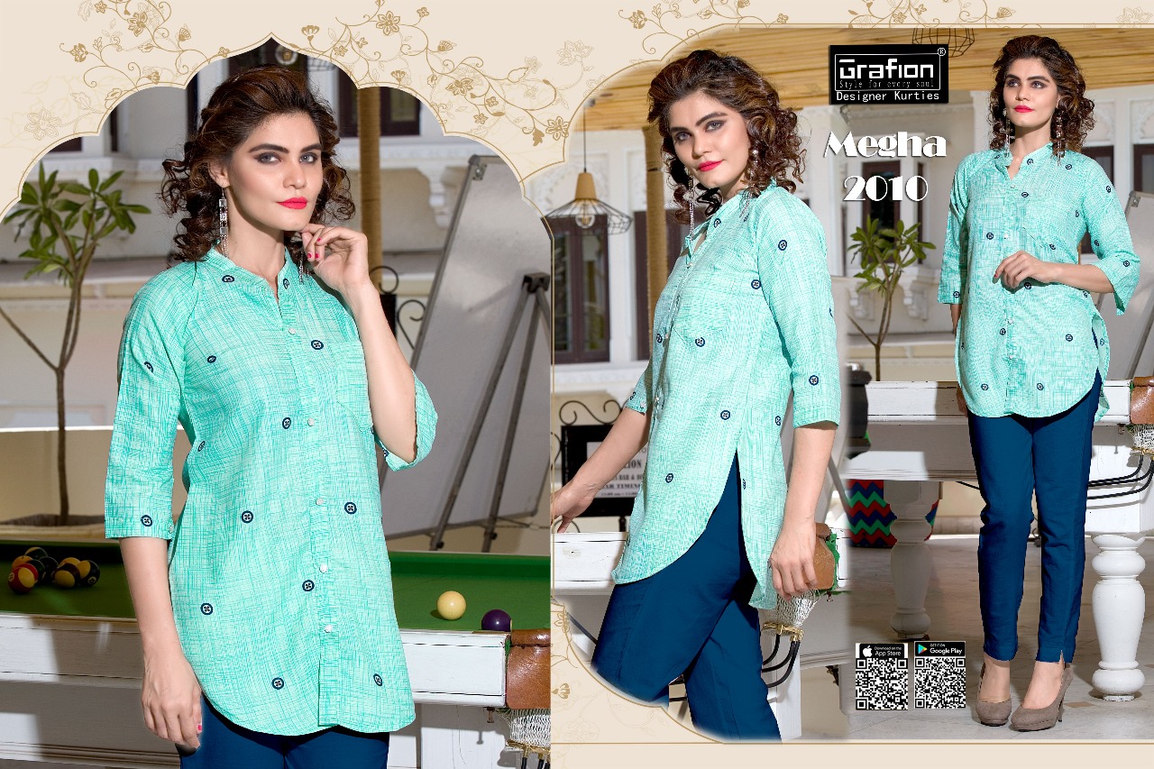 Megha By Grafion Kurtis 2001 To 2012 Series Beautiful Stylish Fancy Colorful Casual Wear & Ready To Wear & Ethnic Wear Cotton Kurtis At Wholesale Price