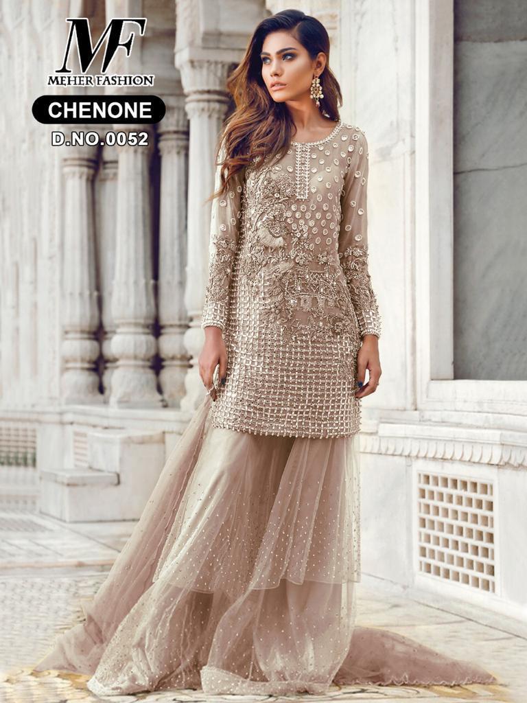 Meher 0052 Colours By Meher Fashion 0052 To 0052-c Series Designer Sharara Suits Collection Beautiful Stylish Fancy Colorful Party Wear & Occasional Wear Heavy Embroidered Georgette Dresses At Wholesale Price